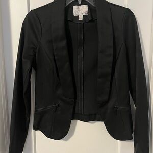 Dynamite Black Tailored Blazer with Shawl Collar